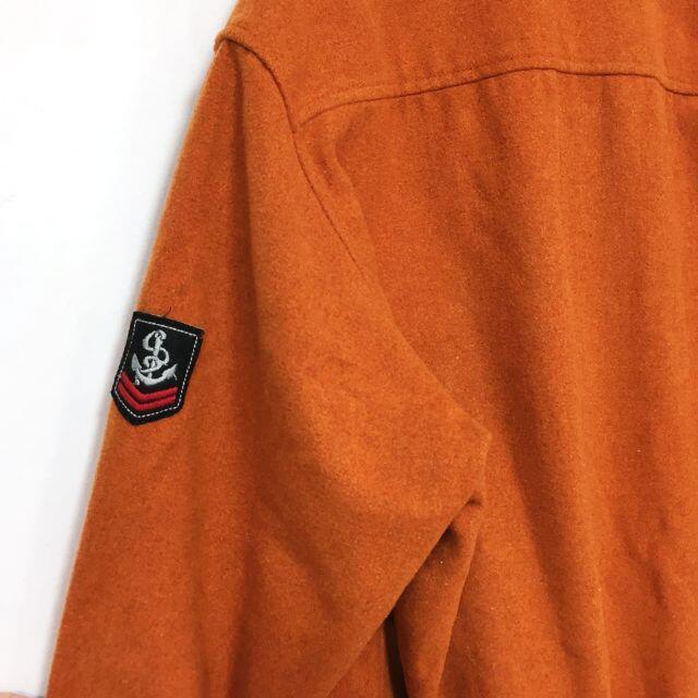 AVIREX(アヴィレックス)のアヴィレックス メルトンシャツ オレンジ サイズL 前ポケット 袖ワッペン メンズのトップス(シャツ)の商品写真