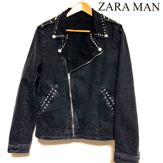 【ZARA MAN】ライダースジャケット ブラックデニム