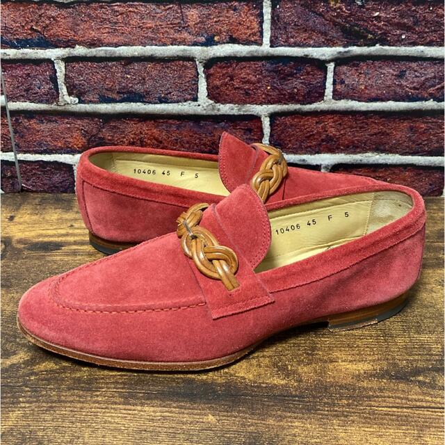 JOHN LOBB(ジョンロブ)のサントーニ Santoni スエードローファー  size/5 Red メンズの靴/シューズ(ドレス/ビジネス)の商品写真