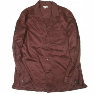 スティーブンアラン(steven alan)のSteven Alan スティーブンアラン 日本製 CU/CTN STRC TRAD OPEN COLLAR SHIRTS キュプラサテン オープンカラーシャツ 8111-299-0223 L ボルドー 長袖 開襟 トップス【中古】【Steven Alan】(シャツ)