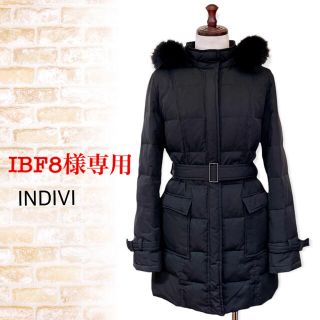 インディヴィ(INDIVI)の111⭐️極美品【INDIVI】ロングダウンコート ブラック 黒 フード ファー(ダウンコート)