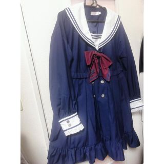 Bobon21 - Bobon21 セーラーダブルボタンワンピース風アウターの通販