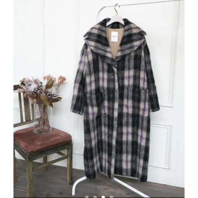 Plaid Wool and Mohair-blend Coat