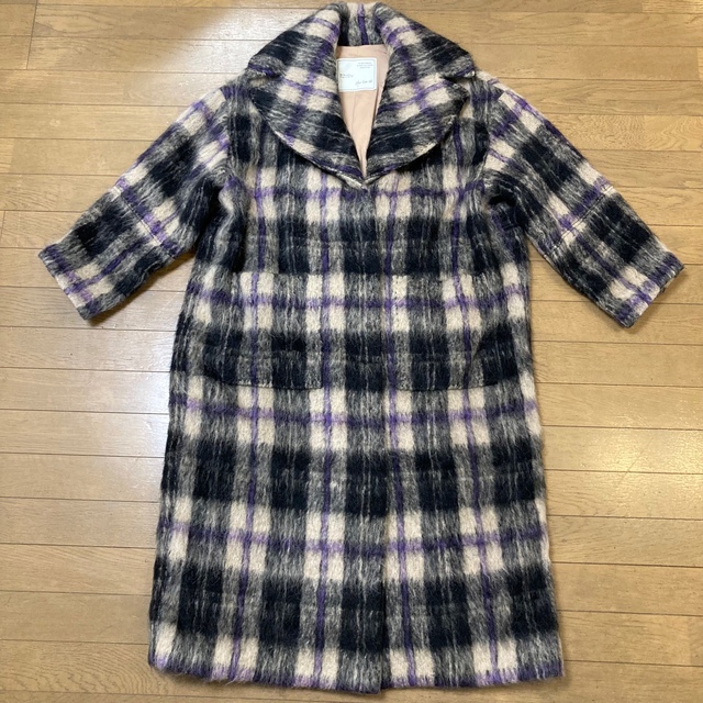 Plaid Wool and Mohair-blend Coat