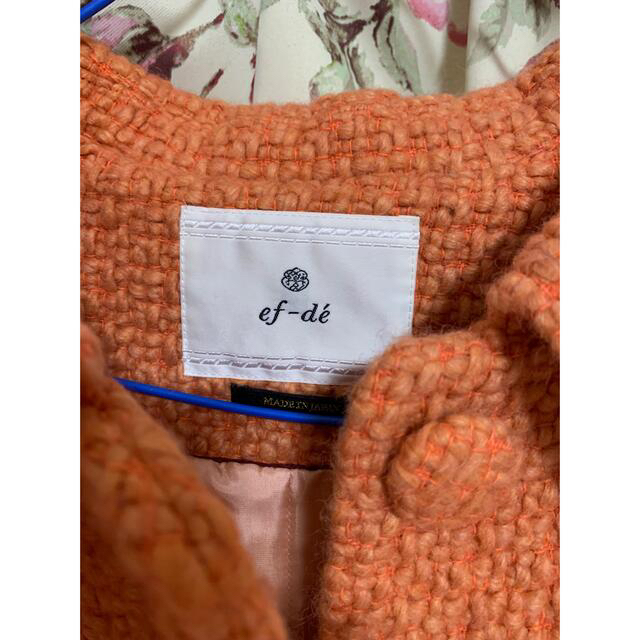 ef-de(エフデ)のef-deのオレンジ色のテーラードジャケット　ミドルコート　 レディースのジャケット/アウター(テーラードジャケット)の商品写真