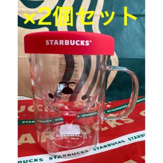 スターバックスコーヒー(Starbucks Coffee)のスターバックス　ホリデー2021耐熱グラスマグポーラーベアフェイス296ml(グラス/カップ)