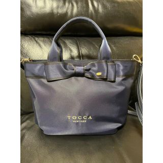 トッカ　TOCCA BICOLOR RIBBON TOTE トートバッグ リボン