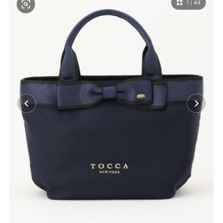 トッカ　TOCCA BICOLOR RIBBON TOTE トートバッグ リボン