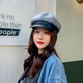 ★大人可愛い★レトロ系◆ベレー帽◆ キャスケット 帽子PUレザー安(ハンチング/ベレー帽)