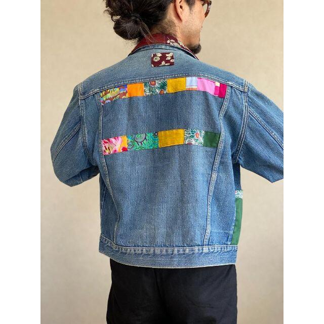 ヴィンテージ リメイク デニム ジャケット 90s パッチワーク 再構築の通販 by 値引き交渉OKの古着屋|ラクマ ヴィンテージ リメイク デニム ジャケット 90s パッチワーク 再構築の通販 by 値引き交渉OKの古着屋|ラクマ