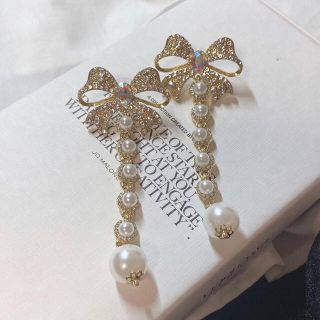 【セール】〜 リボンパールピアス 〜(ピアス)