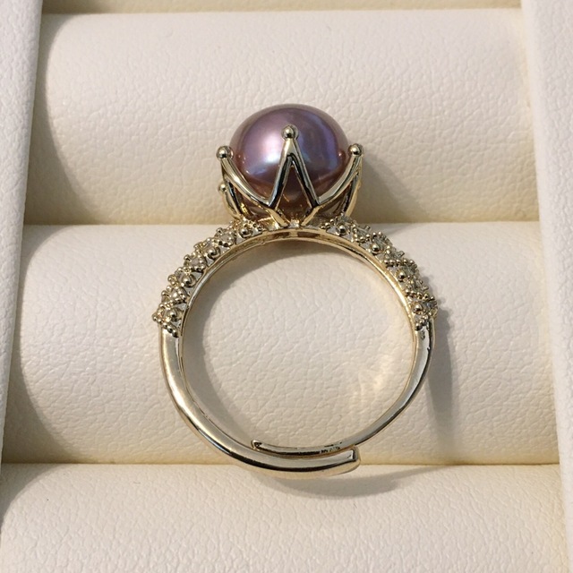 【セール】パープル系　大粒淡水真珠　リング　パール指輪 レディースのアクセサリー(リング(指輪))の商品写真