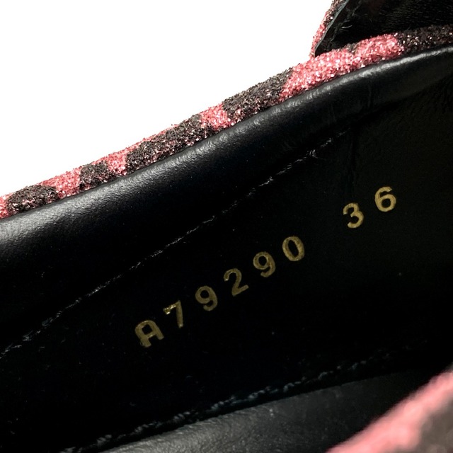 Sergio Rossi(セルジオロッシ)のセルジオロッシ Sergio Rossi レオパード ラメ  スリッポン 靴その他 コットン ピンク×ブラック 新品同様 レディースの靴/シューズ(その他)の商品写真