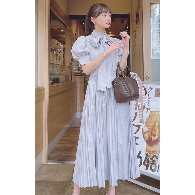 snidel新品 ボウタイ シャツワンピ プリーツ リボン リゾート パワショル | フリマアプリ ラクマ SNIDEL♡Sustainaボウタイシャツワンピース♡新品タグ付き