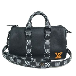 ルイヴィトン(LOUIS VUITTON)のルイヴィトン LOUIS VUITTON シティ キーポルXS M80202 ダミエディストーテッド カバン 2WAY ショルダーバッグ ボストンバッグ ダミエキャンバス ブラック/ホワイト/オレンジ 新品同様(ボストンバッグ)