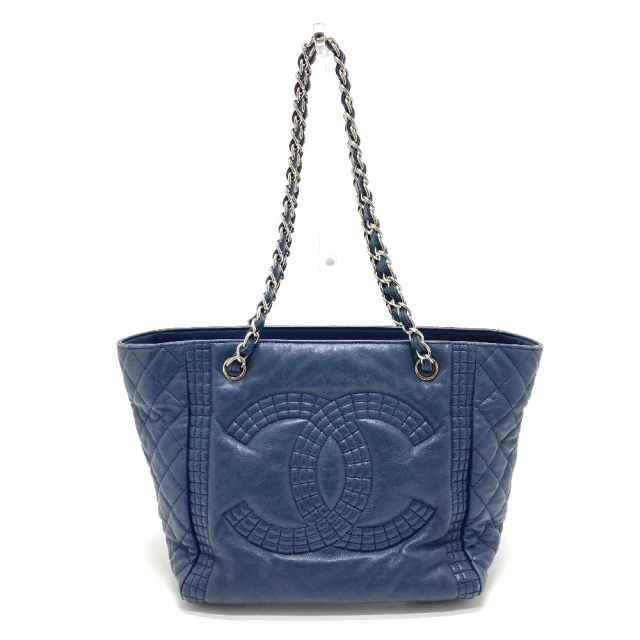 【 大感謝セール】 ショルダー チェーン CCココマーク サイドマトラッセ CHANEL シャネル - CHANEL トートバッグ ブルー レザー トートバッグ