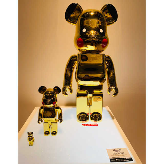 BE@RBRICK ピカチュウ GOLD CHROME 100％ & 400％