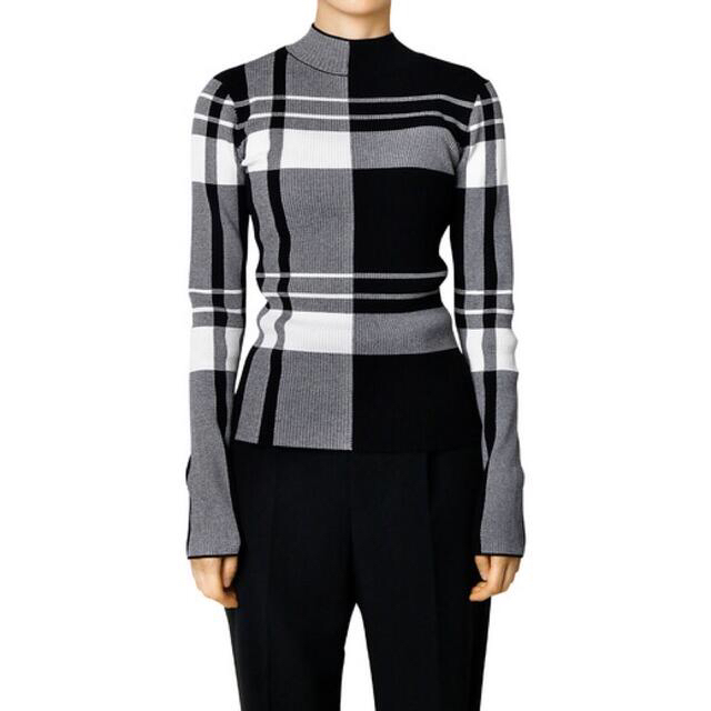 LE CIEL BLEU Big Check Jacquard Rib Knit 【在庫有】 noxcapital.de