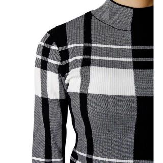 LE CIEL BLEU Big Check Jacquard Rib Knit | omundoeoseular.com.br