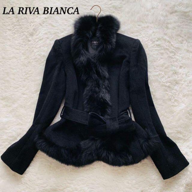 在庫限り】 【美品】LA RIVA BIANCA アンゴラ混 ショートコート リアル