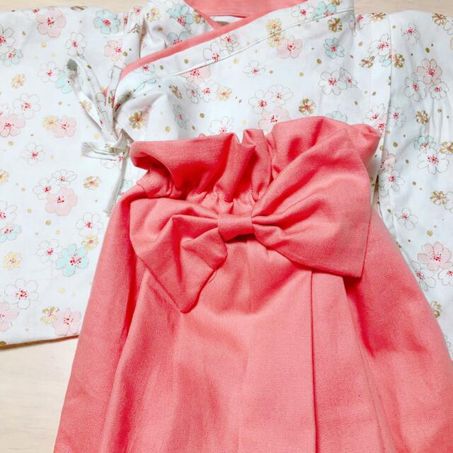 handmade♡ベビー袴 キッズ/ベビー/マタニティのベビー服(~85cm)(ロンパース)の商品写真