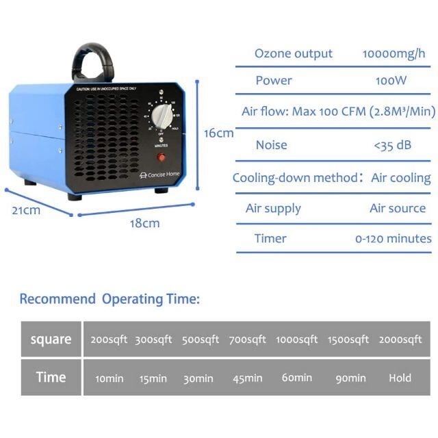 オゾン発生量10000mg 業務用オゾン脱臭器 空気清浄機 家庭用 PSE 認証 2