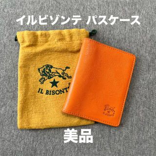 イルビゾンテ(IL BISONTE)のイルビゾンテ パスケース カードケース 定期入れ オレンジ(名刺入れ/定期入れ)