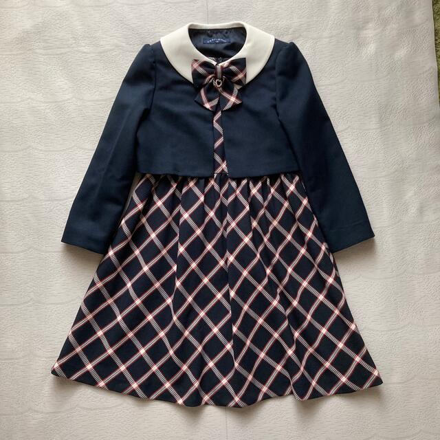 ショパン　アンサンブル　ネイビー　130 卒園式　入学式　女の子　フォーマル キッズ/ベビー/マタニティのキッズ服女の子用(90cm~)(ドレス/フォーマル)の商品写真