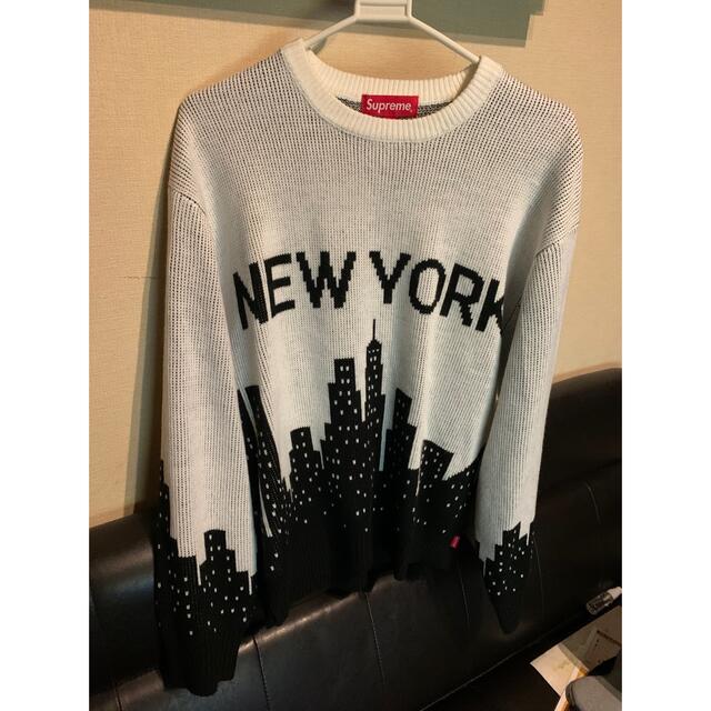 supreme NEW york sweater white S シュプリーム