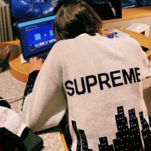 supreme NEW york sweater white S シュプリーム