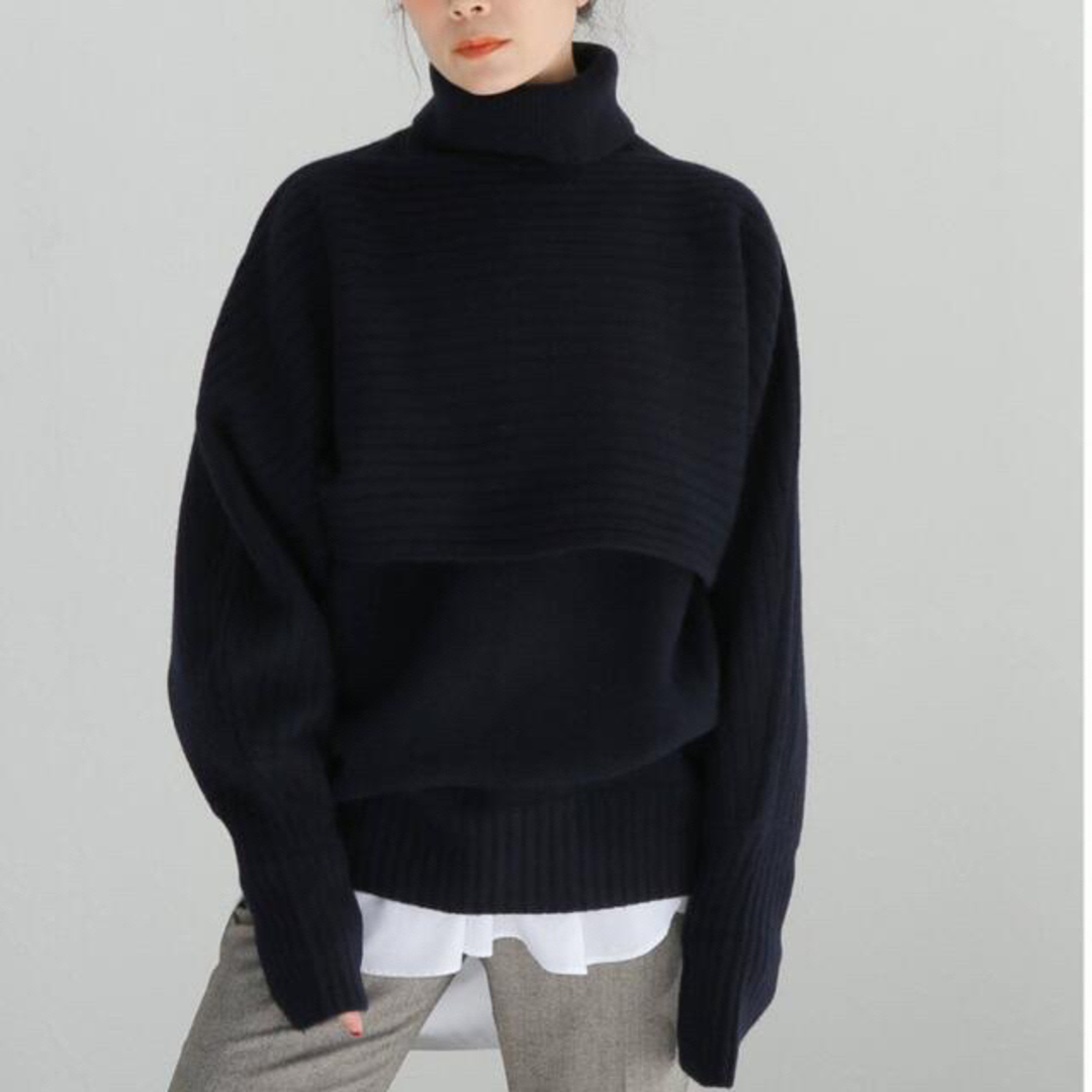 アンスクリア WOOL CASHMERE LAYEREDニット