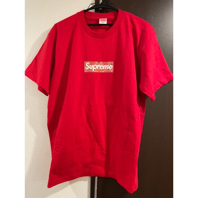 Supreme Bandana Box Logo tee Red MTシャツ/カットソー(半袖/袖なし)