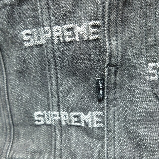 supreme ブラック　オーバーオール