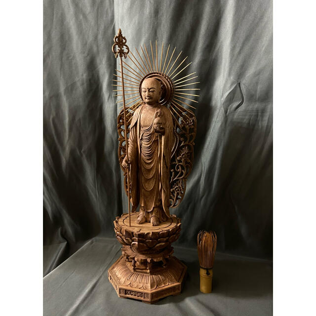 単品販売／受注生産 高46cm 井波彫刻 楠材 木彫仏像 仏師手仕上げ品