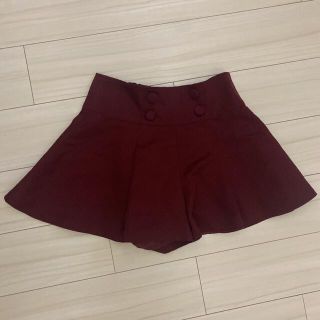 パンツ　ボトムス　赤　レッド　キュロット スカート ショートパンツ　ショーパン(キュロット)