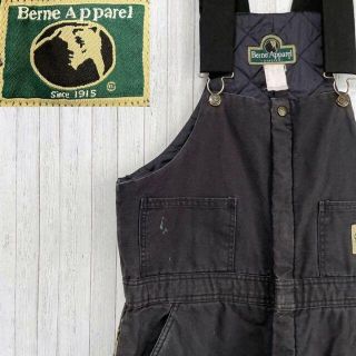 Berne Apparel ベルン　ダック地　オーバーオール　サロペット　黒(サロペット/オーバーオール)