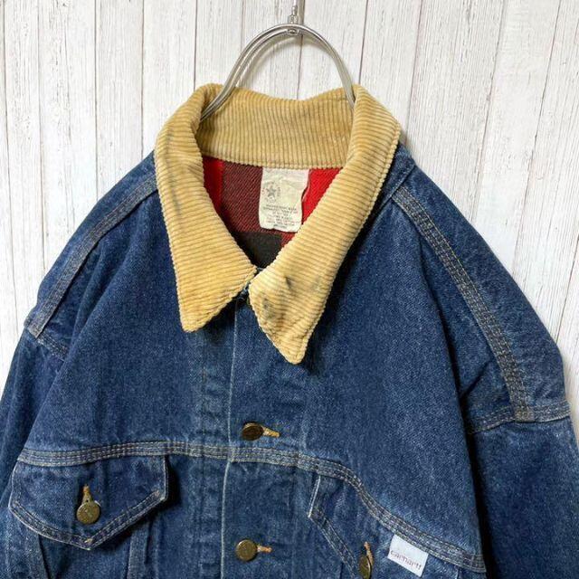 carhartt(カーハート)のカーハート　デニムジャケット　Gジャン　襟コーデュロイ　インナーチェック メンズのジャケット/アウター(Gジャン/デニムジャケット)の商品写真