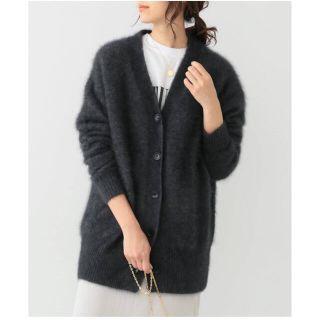 スピックアンドスパン(Spick & Span)のspick&span FUR KNIT ワイドV カーディガン(カーディガン)