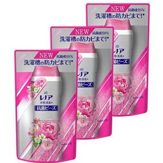 ピーアンドジー(P&G)のレノア  本格消臭プラス 抗菌ビーズ 詰替 リフレッシュフローラルの香り 3個(洗剤/柔軟剤)