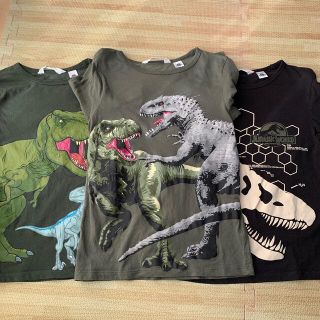 H&M 恐竜ロンT3枚セット　ジュラシックワールド  120 130(Tシャツ/カットソー)