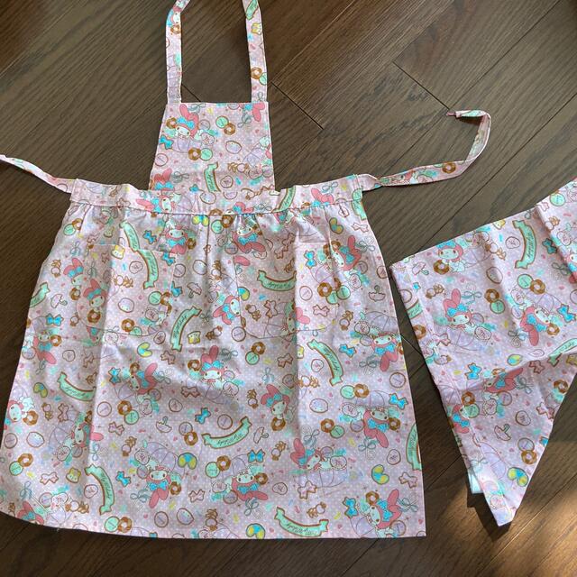 マイメロ柄　子供エプロン キッズ/ベビー/マタニティのキッズ服女の子用(90cm~)(その他)の商品写真