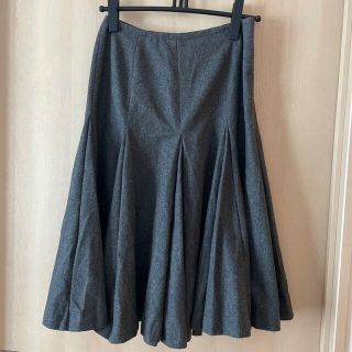 マックスマーラ(Max Mara)のMAXMAREグレーウールスカート(ひざ丈スカート)