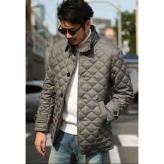 メンズビギ(MEN'S BIGI)の☆（新品）メンズビギ　ウール キルティング ライダースジャケット(ダウンジャケット)