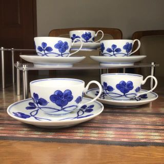 タチキチ(たち吉)のたち吉　青嵐　『藍の花』　カップ&ソーサー　5客(食器)