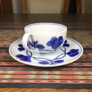 たち吉 青嵐 『藍の花』 カップ&ソーサー 5客