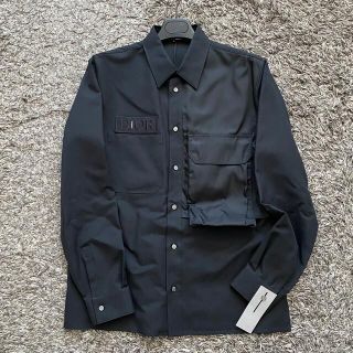 ディオール(Dior)の【新品】DIOR AND SACAI オーバーシャツ ブラック 41(シャツ)