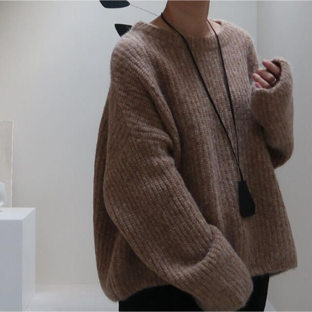 AlpacaWool WideOver PulloverKnit/CAMEL