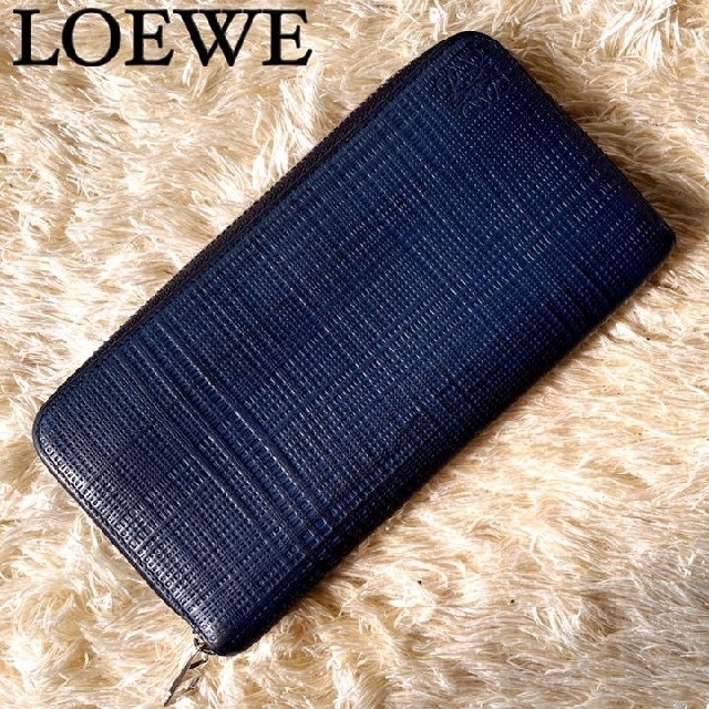 LOEWE(ロエベ)の【LOEWE】長財布 リネン ラウンドファスナー アナグラム レディースのファッション小物(財布)の商品写真