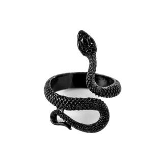 リング スネーク ブラック 蛇 ユニーク レディース メンズ 金運 開運 (リング(指輪))