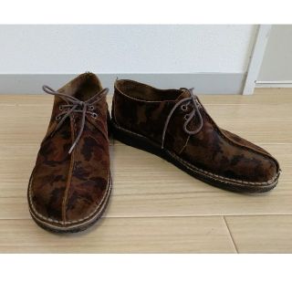 セダークレスト(CEDAR CREST)のCEDAR CREST スエードこげ茶カモフラ柄 26cm(スリッポン/モカシン)